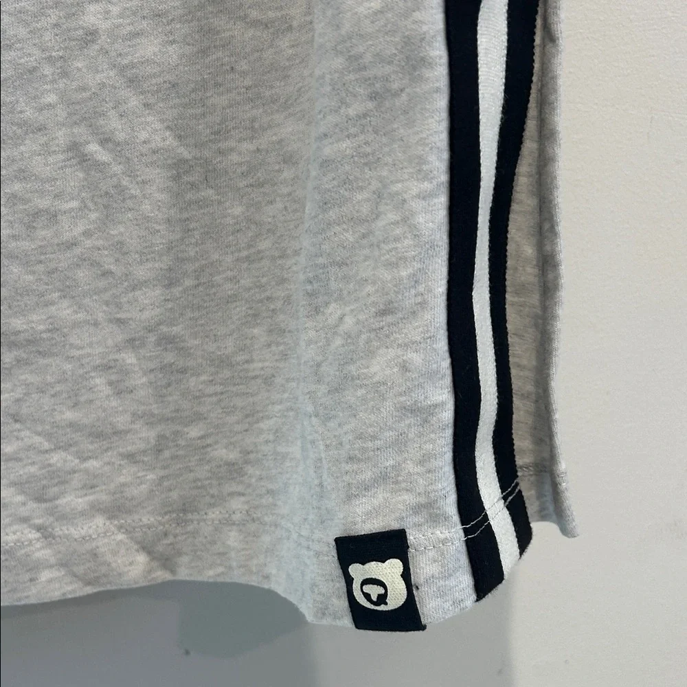 The QT organic cotton Gray Sleeveless tank director rabbit dress Black Stripes - Picture 5 of 6